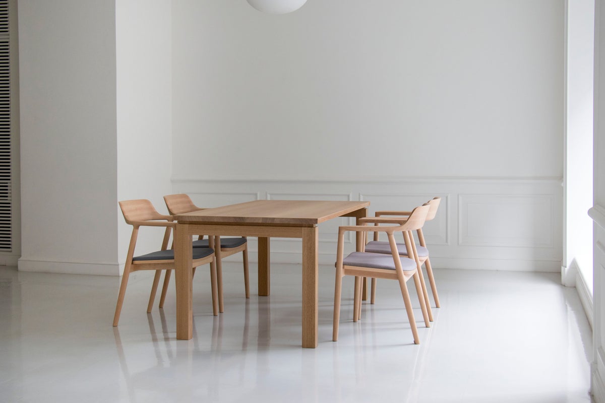 W1500mm（ムク天板）×HIROSHIMAアームチェア